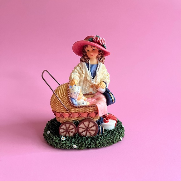 Childhood memories by Avon ‘ Just like Mommy’ figurine girl & doll in stroller - Picture 1 of 6